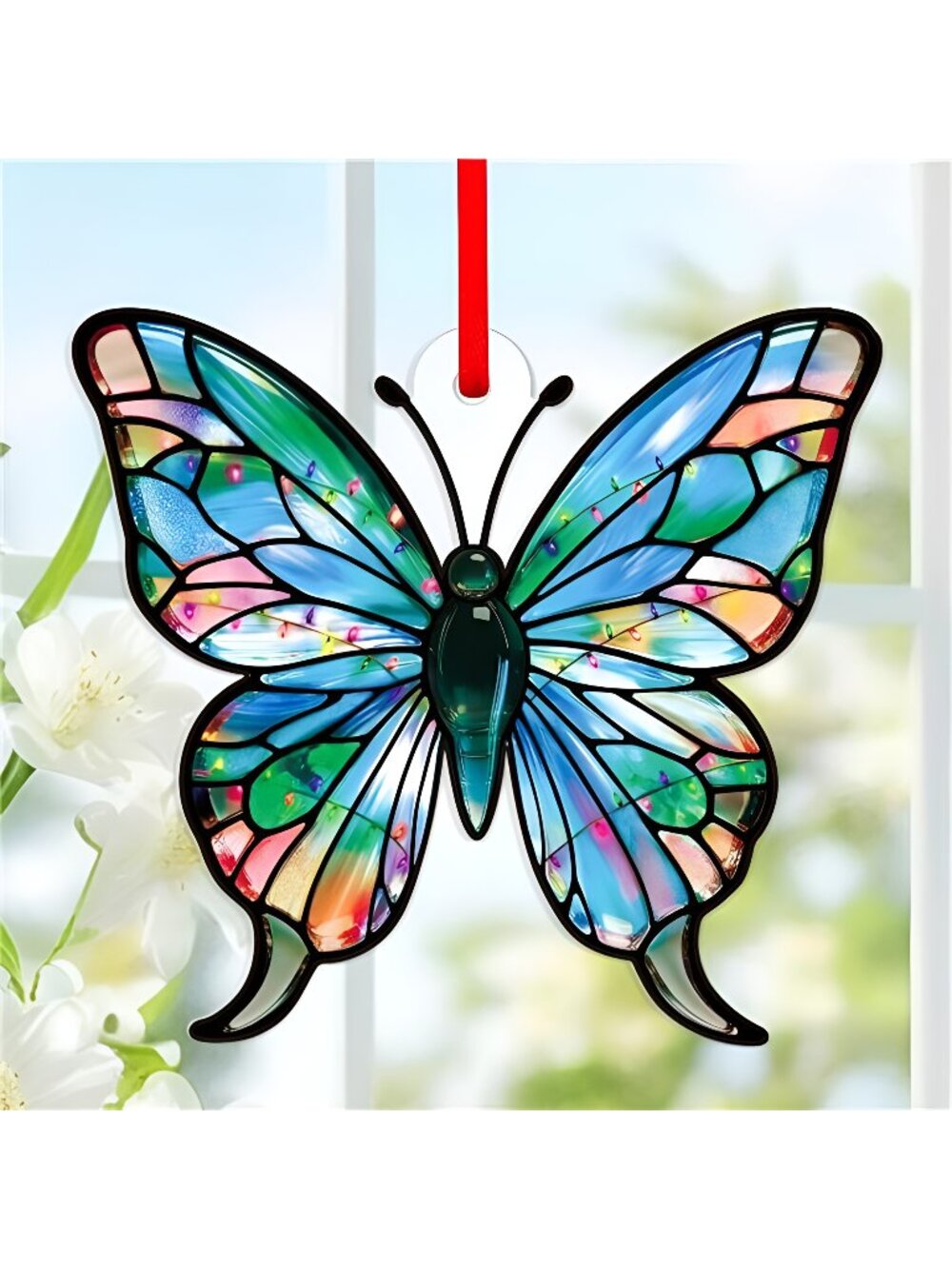 Butterfly Suncatcher Ornament - Blue Butterfly Gifts for Women
